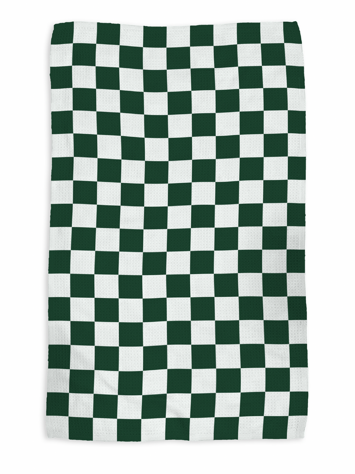 Evergreen Check kitchen tea towel, flat lay