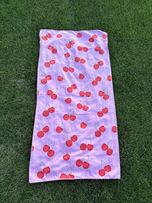 Cherry Check Pool Towel: Reversible