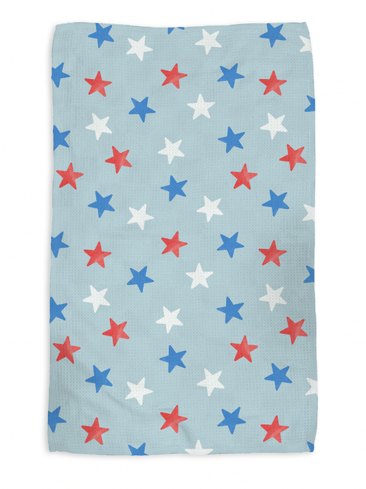 Stars kitchen tea towel, flat lay