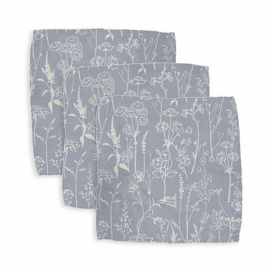 Lavender Daze (3 pack) 12x12 wash cloth, flat lay