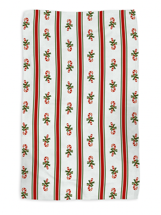 Peppermint kitchen tea towel, flat lay